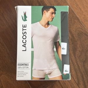 Lacoste v-neck slim fit shirts x3